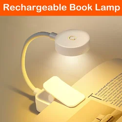 Mini Clip Book Lamp LED Table Lamp Eye Protection 3 Colors Battery Powered USB Night Light Portable Bedside Student Reading Lamp