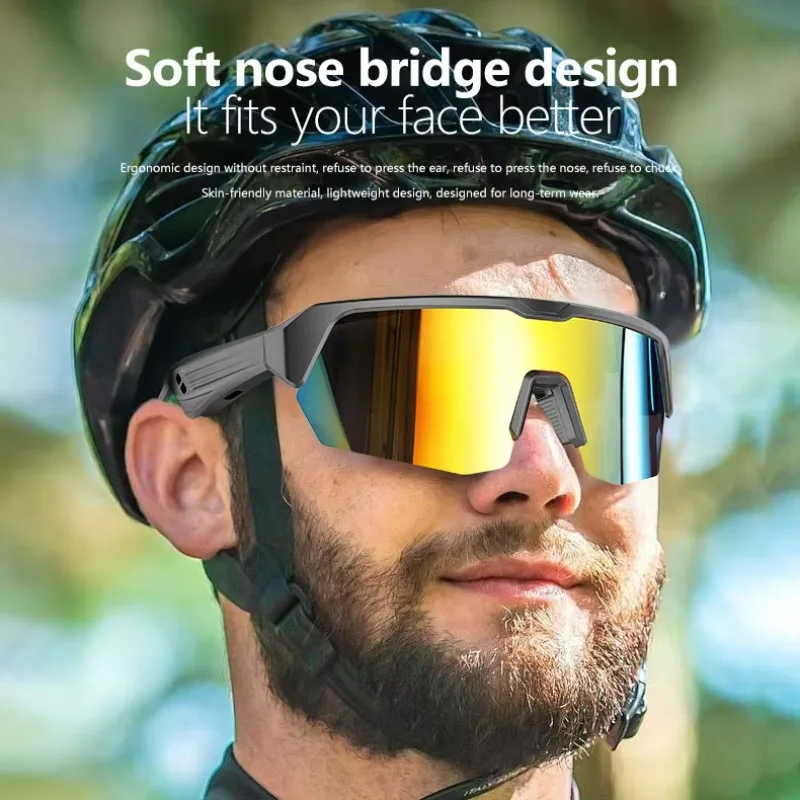 Long-range Sports Cycling Glasses Windproof Eye protection and Fall Resistance UV400 Stereo Sound Effect Wireless Headphones