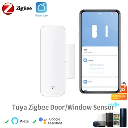 Tuya Zigbee Door Sensor Window Contact Open Close Tuya APP Remote Control Compatible With Alexa Google Assistant