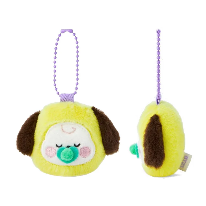 BT21 Baby Sleeping Head Shaped Plush Pendant Sleeping bag series plush toy pendant Cute cartoon backpack ornament Holiday gifts