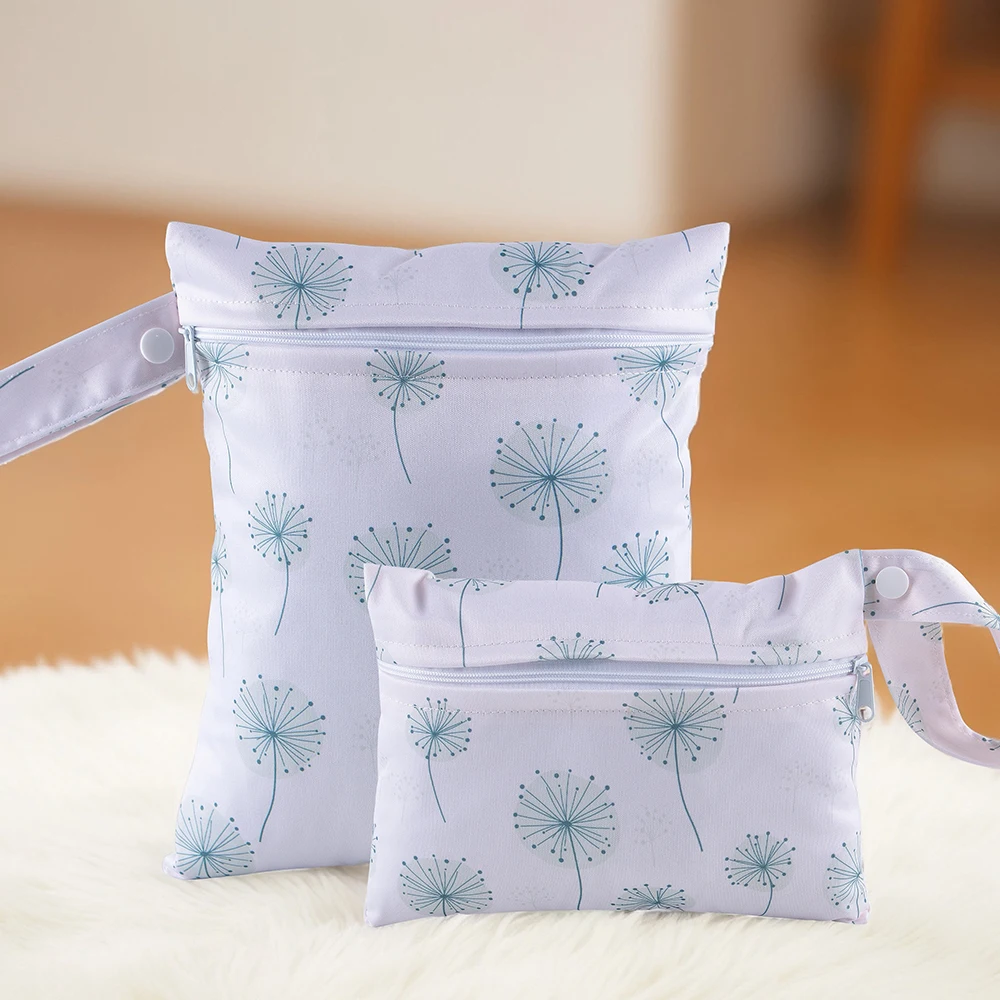 Babyshow 2 قطعة أحجام صغيرة مختلفة قابل للغسل حقيبة مبللة البوليستر جيب واحد مثالية لملابس السباحة ماكياج الحقيبة حقيبة حفاضات محمولة