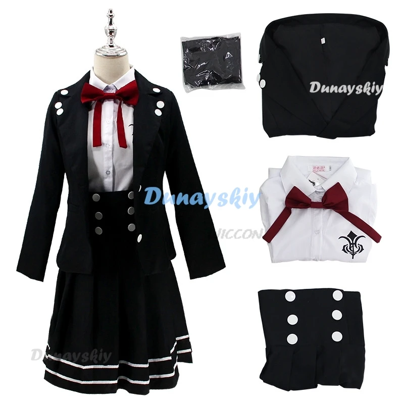 Anime Game recruté anronpa V3: Killing FTP Shirogane Tsumugi Cosplay Costume, perruque japonaise, uniforme scolaire JK pour femme, Halloween imbibé