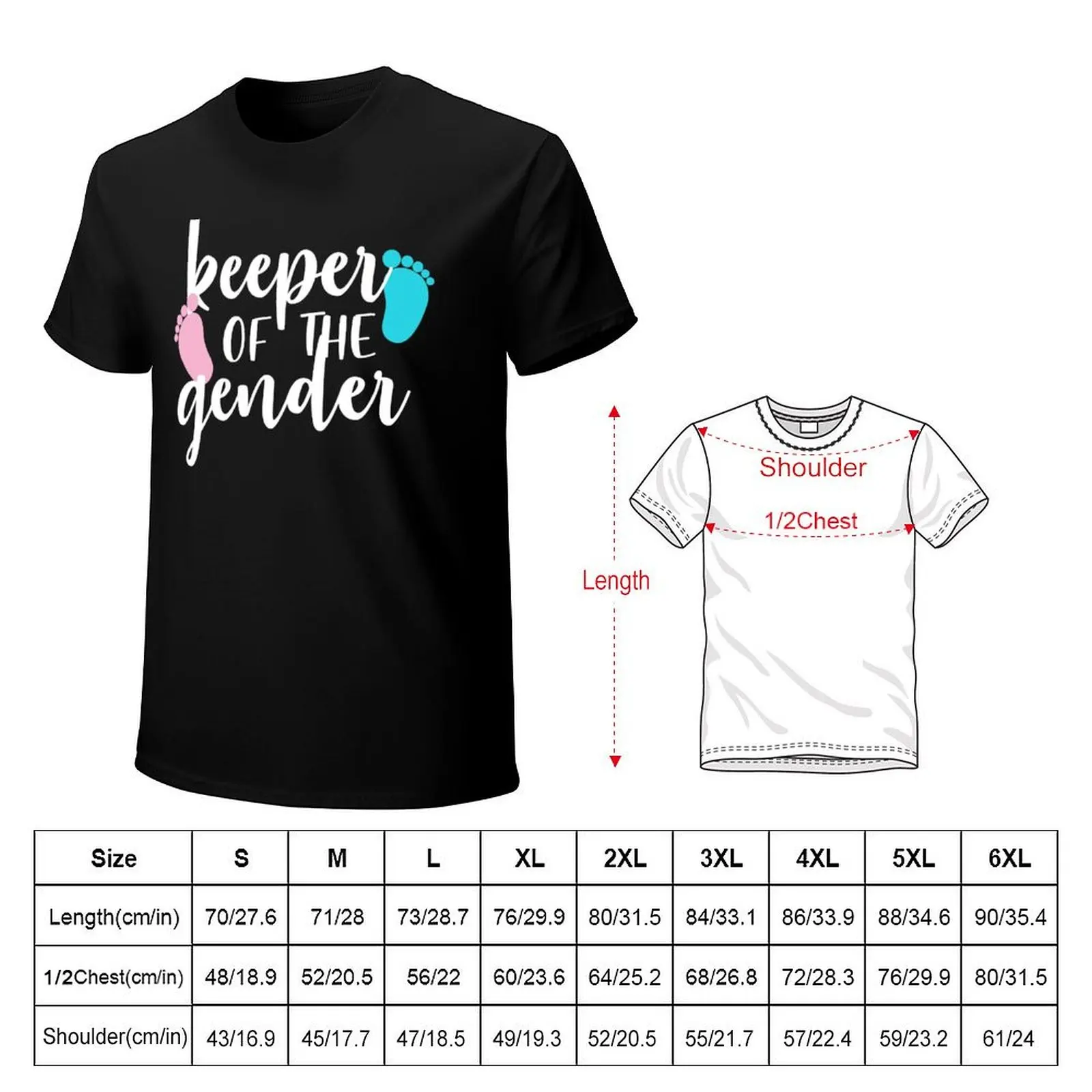 Keeper Of The Gender Reveal T-Shirt Heavy Duty Casual Work Tee