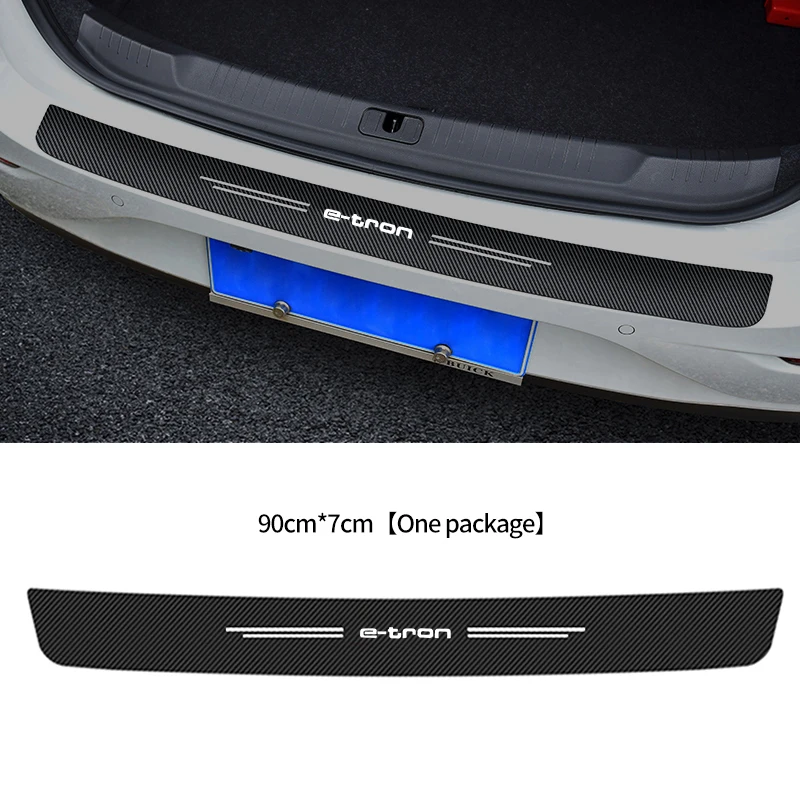 1Pc Car Rear Trunk Bumper Protective Plate Sticker for Audi E-TRON Logo A3 A4 A5 A6 A7 A8 Q1 Q2 Q3 Q4 Q5 Q6 Q7 Q8 TT RS3 S5 B8