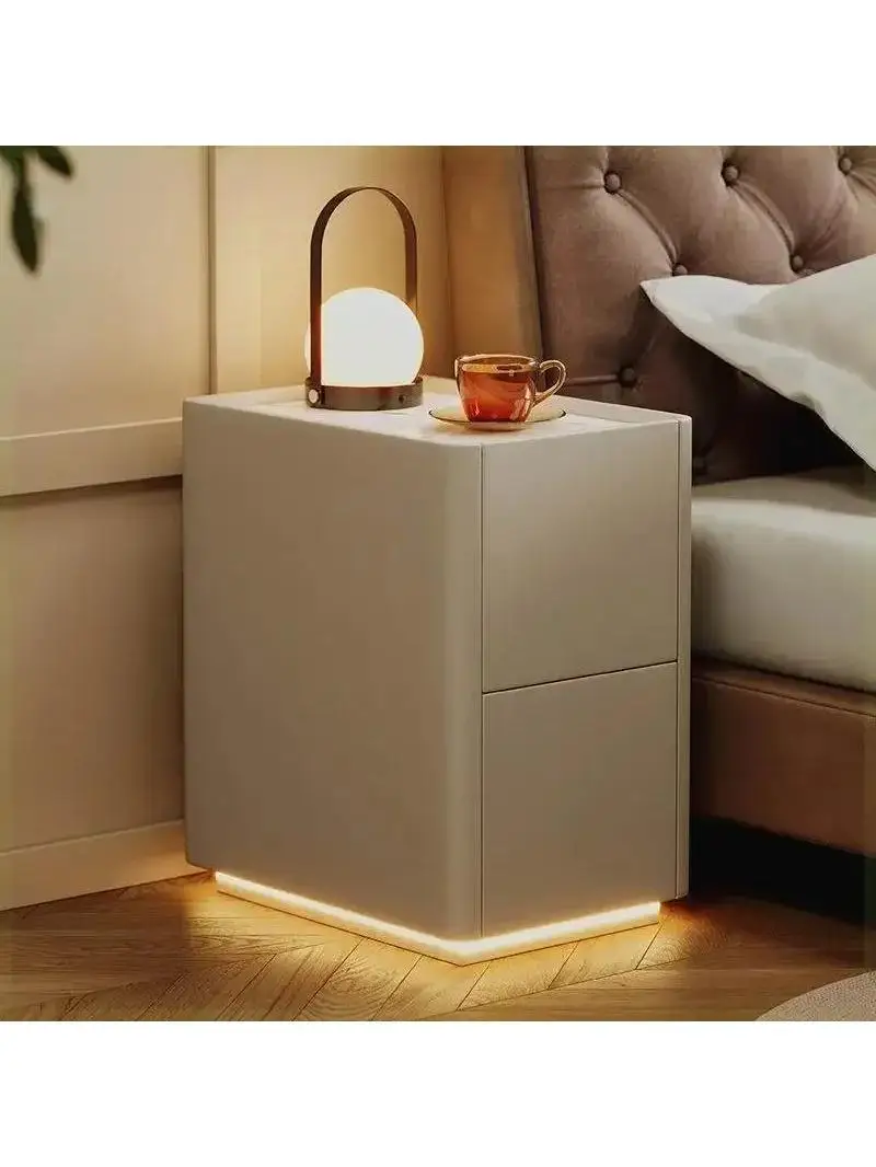 ZNarrow Solid Wood Rustic Nightstands Small Drawers Organizers Minimalist Makeup Light Kawaii Cute Nachttisch Library FurnitureZ