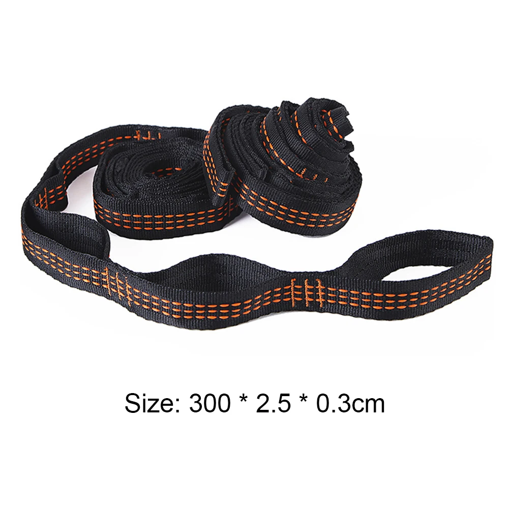 2/1PCS High Bearing Capacity Hammock Straps Breaking Strength Polyester Hammock Belt Rope With Ring Buckle Camping Accessories