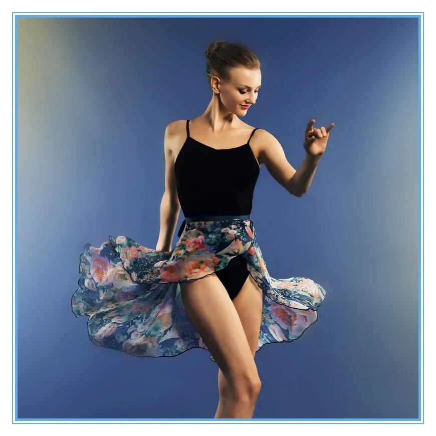 Adult Women Long Short Tulle Individuality Printed Free Size Quality Dance Skirts For Girls Ballet Apron Skirt