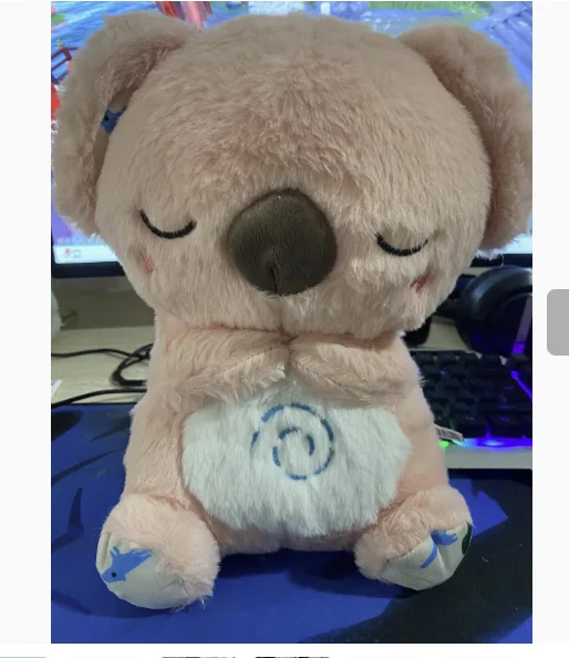 New 28cm Breathing Light Koala Bear Plush Toy for Children and Babies Soothing and Sleeping Music Doll Sleeping Artifact Gift view 2