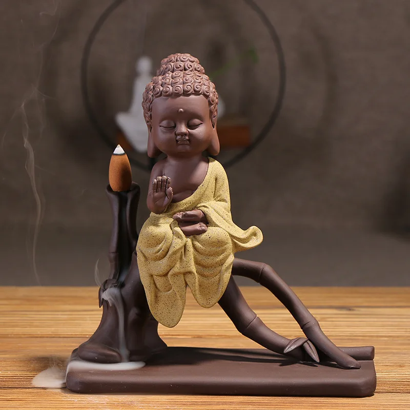 

Purple Clay Backflow Incense Burner Incense Art Craft Western Three Saints Incense Burner Ink Bamboo Guanyin Smoke Backflow Ince