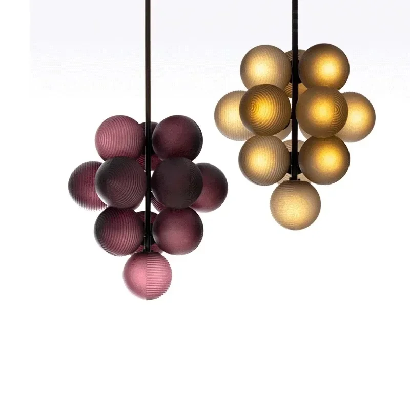 

Nordic Grape Glass Chandelier for Living Dining Room Bedroom Pendant Lights Minimalist Decor Interior Lighting Lusters Fixture