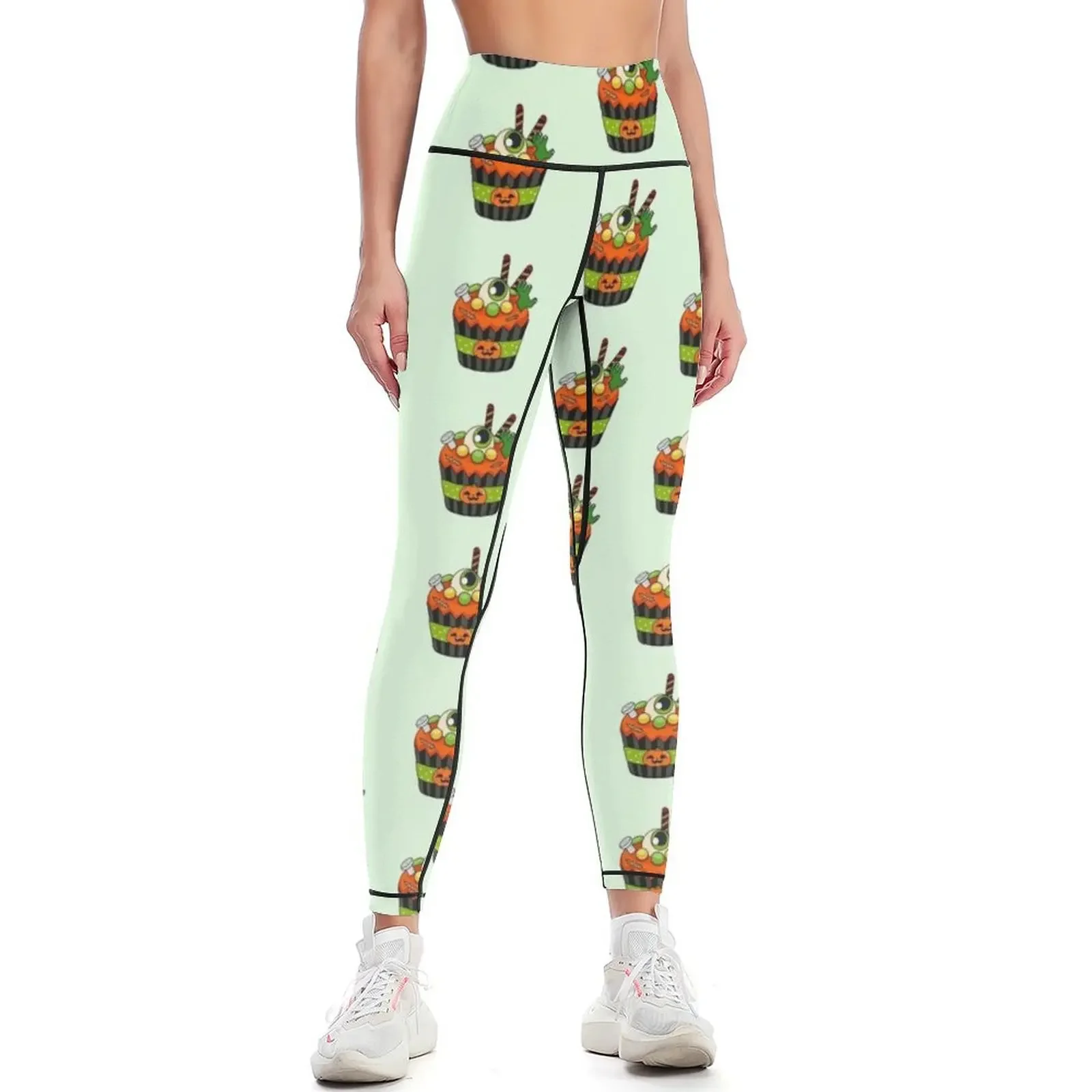 

Halloween Zombie Cupcake Leggings Pants sport for physical high waist joggers for Womens Leggings