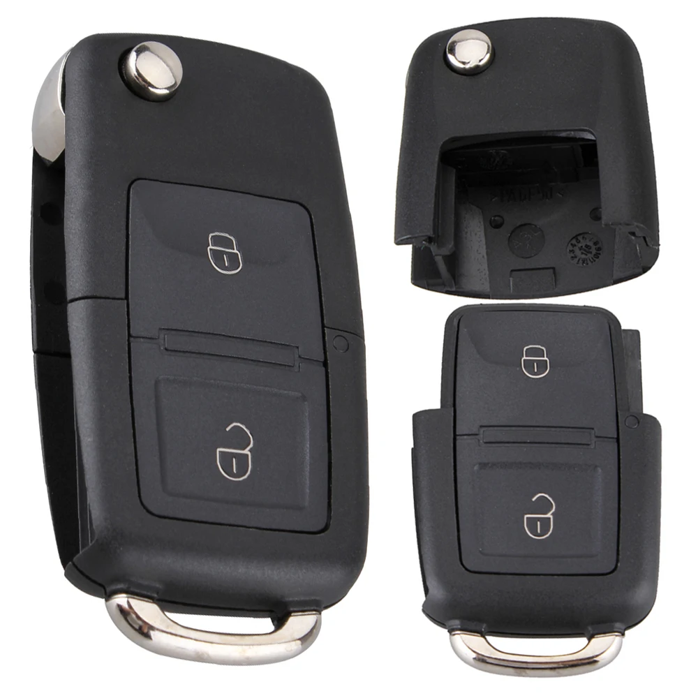 

2 Buttons Car Remote Key Fob Case Shell Fit for Volkswagen B5 Black Smart Remote Key Shell Case Cover Replacement