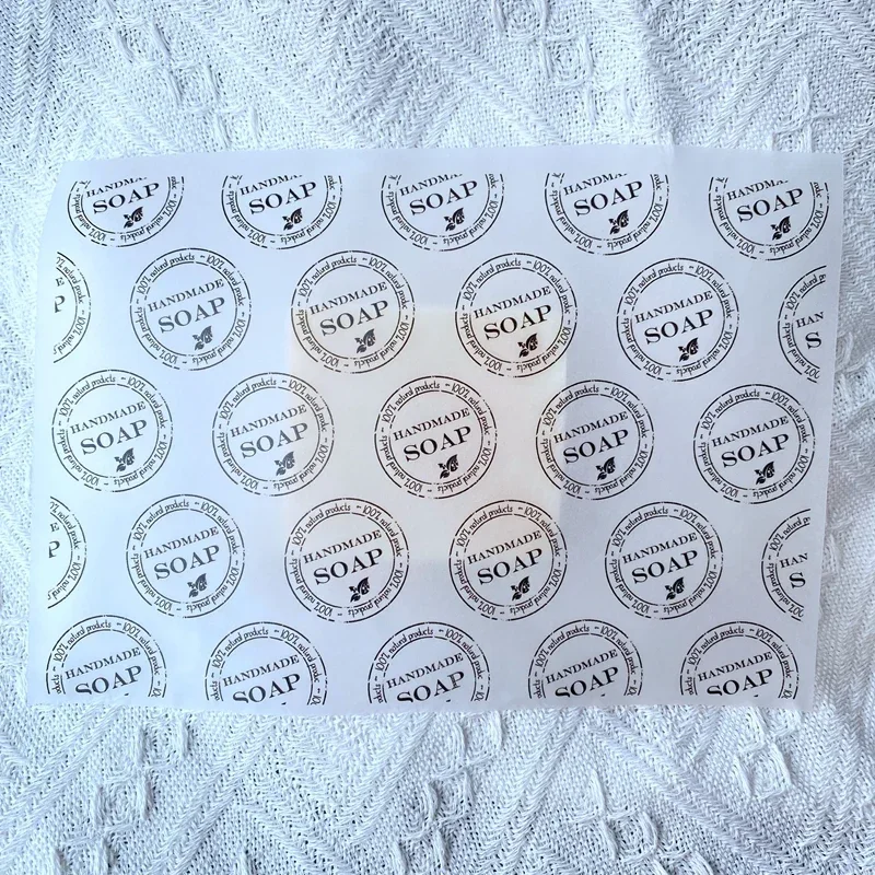 Vintage Logo 80% Transparent Wrapping Paper for Gift Handmade Soap Wrapping Paper Customzied Logo 100 Sheets