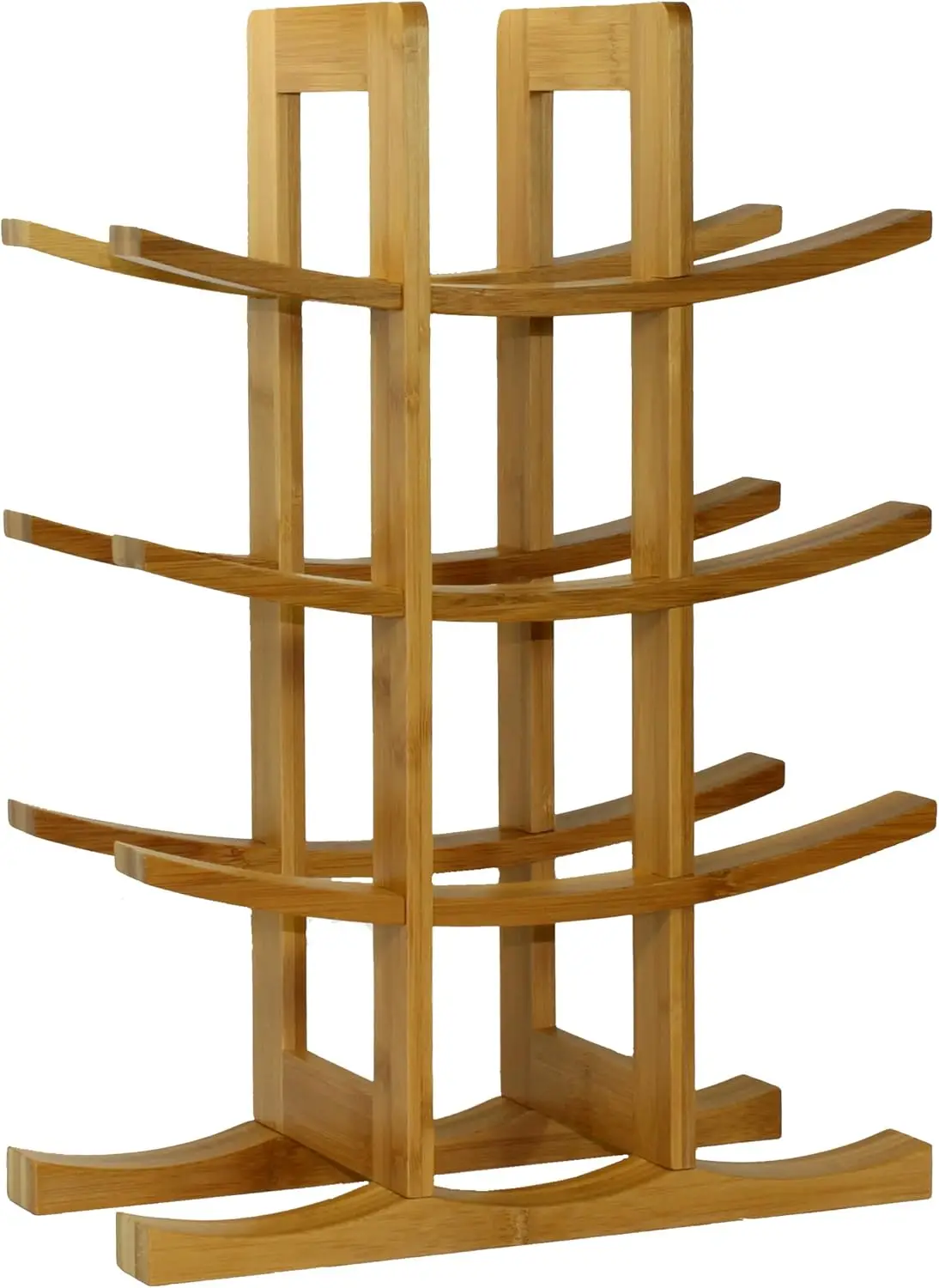 

Natural Bamboo Wine Rack for 12 Bottles, Red, Compact Countertop Storage 15.75x5.75x11.75 Inches