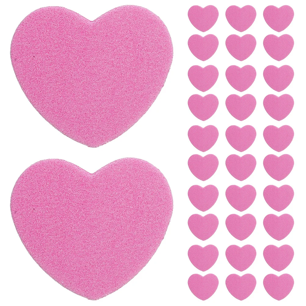 

100pcs Nail Tools Sponge Block File Heart Shaped Pink Tall Compact Dual Side Sanding Manicure Buffer For Nails
