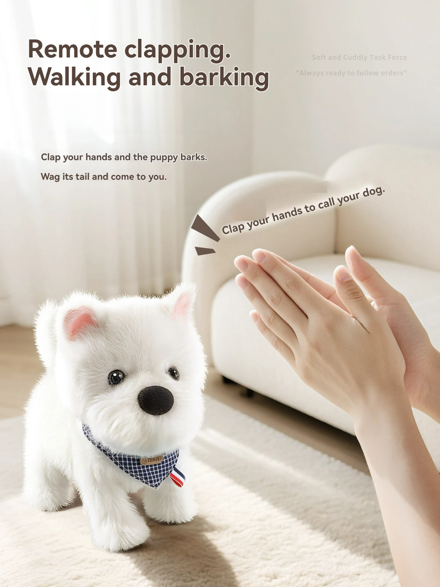 Elektroniczny symulowany piesek-zabawka, chodzący interaktywny piesek, pluszowa lalka, wibrujący automatycznie ruchący się elektryczny szczeniak, prezent dla dziecka.