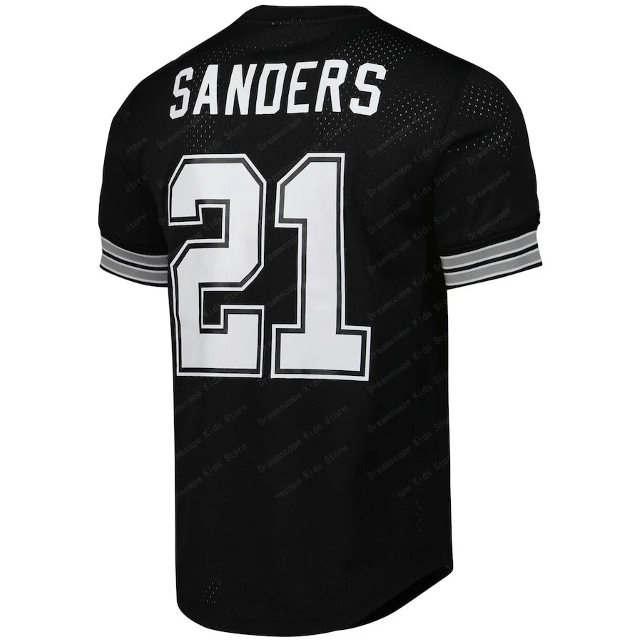 New Arriavl Summer Men T-shirt Deion Sanders Dallas Cowboys Mitchell  No.21 Quick Drying Women Men T-Shirt Adult Jersey Kit Top