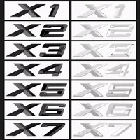 3D ABS Black Chrome Car Letters Rear Trunk Emblem Badge X1 X2 X3 X4 X5 X6 X7 Logo For BMW E70 E53 F15 G05 Decals Sticker Styling