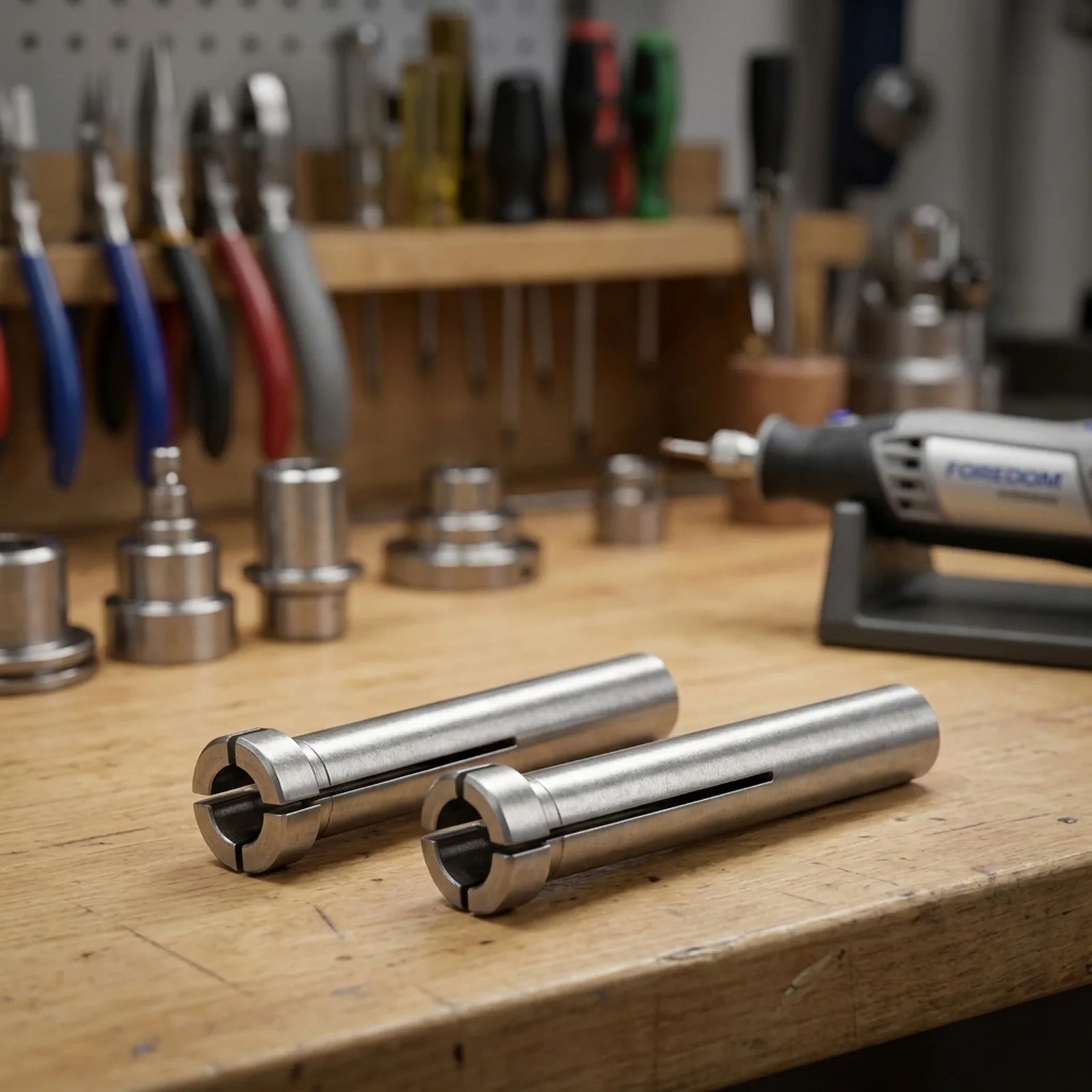 Precision Stainless Steel Collet Sleeve Kit 2PCS for Engraving Machines Needing 3mm to 2.35mm Shank Adaptation