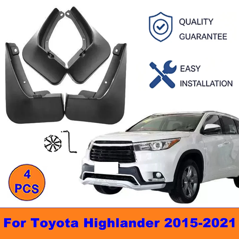 

4Pcs Mud Flaps For Toyota Highlander 2015-2021- Splash Guards Front&Rear Wheel Fender Mudguards Car Exterior Protection Parts