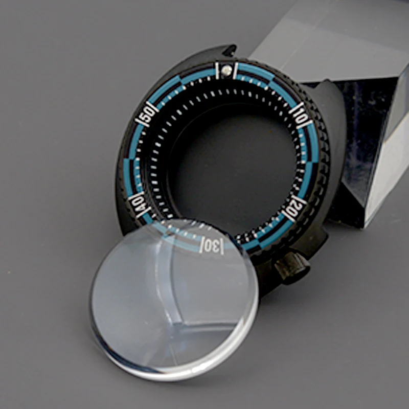 6105 6309 Turtle Abalone Dive Men's Watch Case Black Sandblasting Case Dome Sapphire Glass Fit Japan NH35 NH36A NH34
