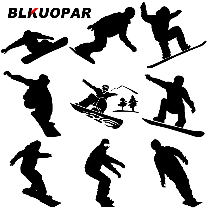 BLKUOPAR for Snowboard Silhouette Car Stickers Fashionable Decals Vinyl Car Wrap Motorcycle Helmet Snowboard Scratch-Proof
