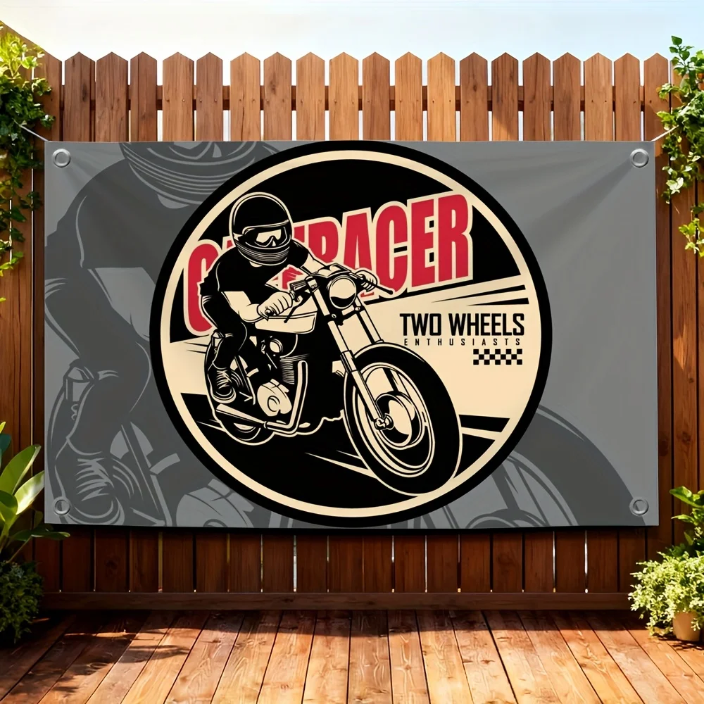 Motorcycle Racing Biker Flag Banner Tapestry Poster Garage Decor Two Wheels Enthusiasts Gift Art Display Wall Hanging 60x90cm