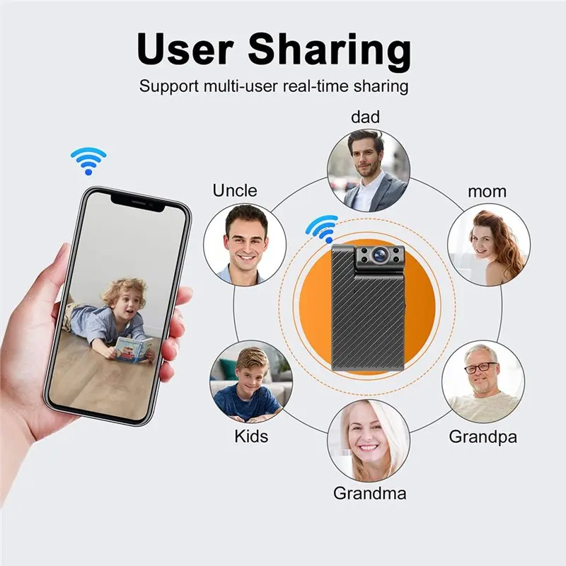 كاميرا ABMF-Mini Wifi 1080P HD كاميرا IP صغيرة لاسلكية كشف المراقبة عن بعد مسجل أمني مراقبة #4