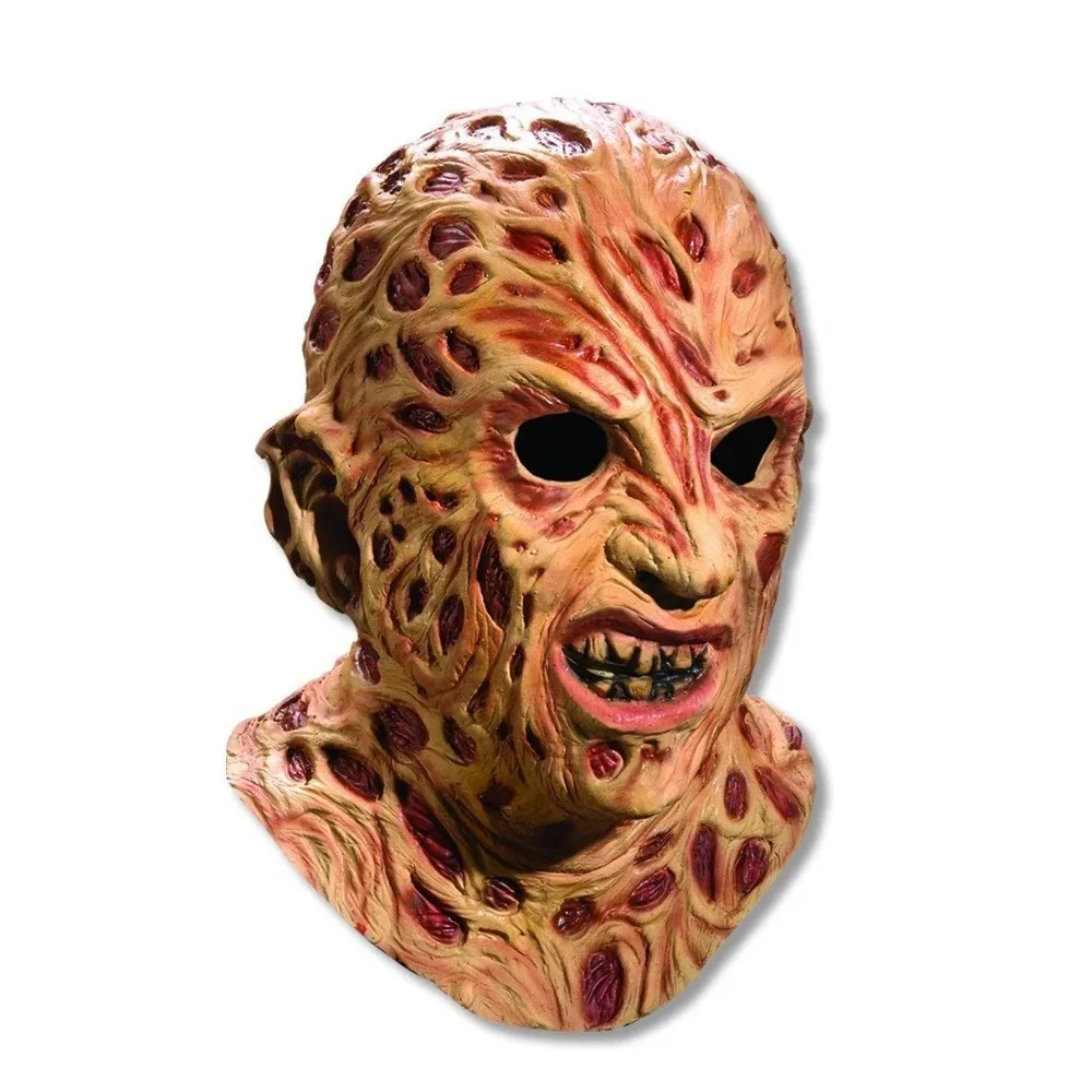 Freddy Masken Horror Latex Vollgesichtskopfbedeckung für Männer Nightmare On Elm St Freddy Krueger Kostüm Halloween Party Cosplay Requisiten