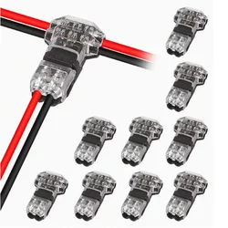 5/10/20/30/50PCS Quick Terminal Connections Wire Cable Snap In T2 Connector No-solder No-peel Joiners Auto Plug Electrical Acces