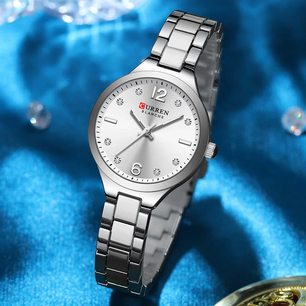 CURREN 9105 Elegant Ladies Quartz Wristwatch Luminous Hands Watch Waterproof Steel Strap Business Fashion Watches for Woman