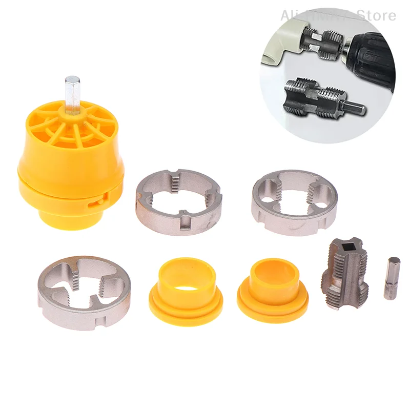 Kit Threader Pipa Pvc Kompatibel Bor Listrik dengan Berbagai Ukuran Mati 1/2 ''3/4'' untuk Aksesori Bor Listrik