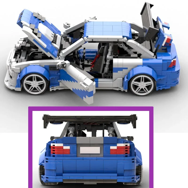 New E46 M3 GTR Need for Speed MOST WANTED Supercar Racers Vehicles MOC-140344 Building Blocks Bricks Toy Kids Boy Birthday Gifts