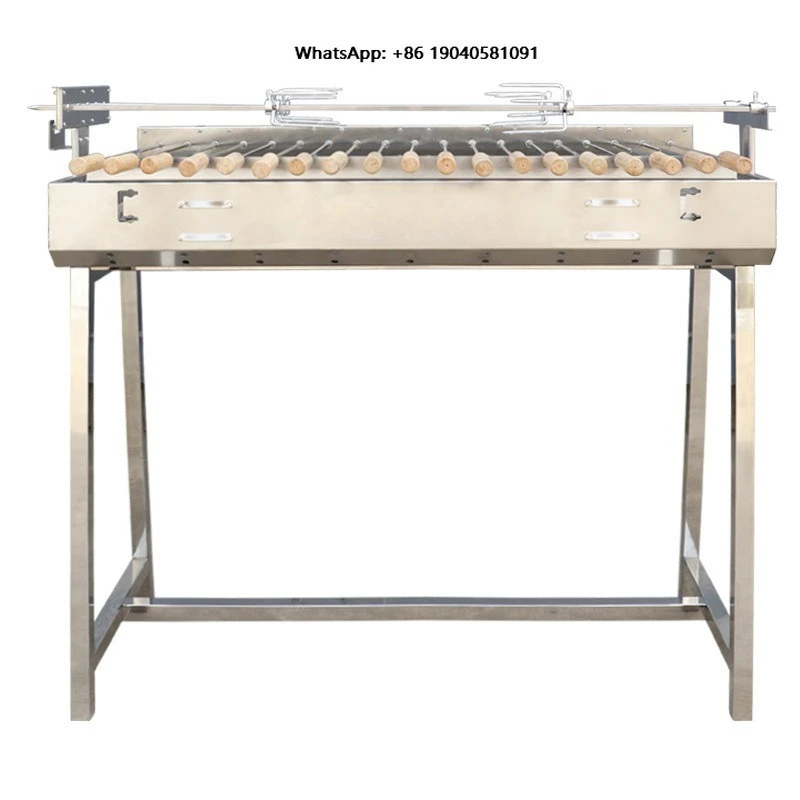 Modern Outdoor BBQ Cypriot Grill Top Rotisserie Kebab Skewers Automatic Charcoal Grill for Outdoor Kitchen