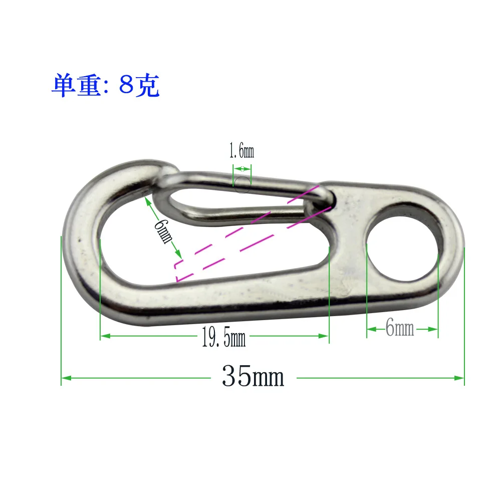 Stainless Steel Carabiner Clip Spring-Snap Hook, Mini Quick Release Hook for Outdoor Key Chain Camping Fishing Traveling