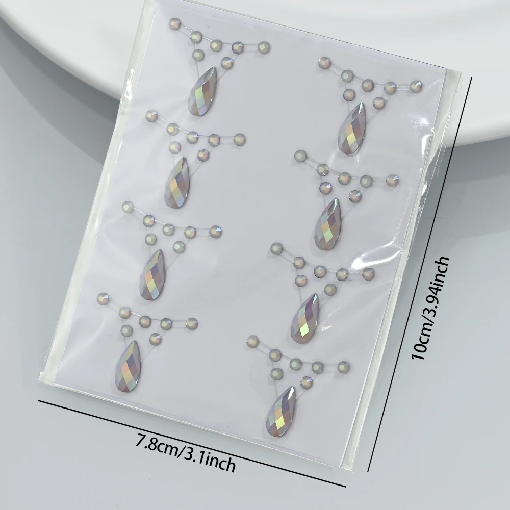 1 قطعة ثلاثية الأبعاد توهج في الظلام الراين الوجه ملصق الوجه الأحجار الكريمة جواهر ملصقات الماس ملصقات مشرقة للمهرجانات اكسسوارات الحفلات