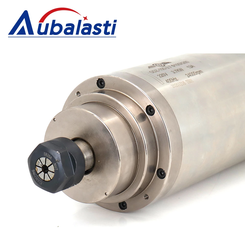 Aubalasti 4.5KW CNC Water Cooled Spindle Motor 220V ER20 100x260mm 24000rpm GDZ-100 For CNC Engraving Milling Machine