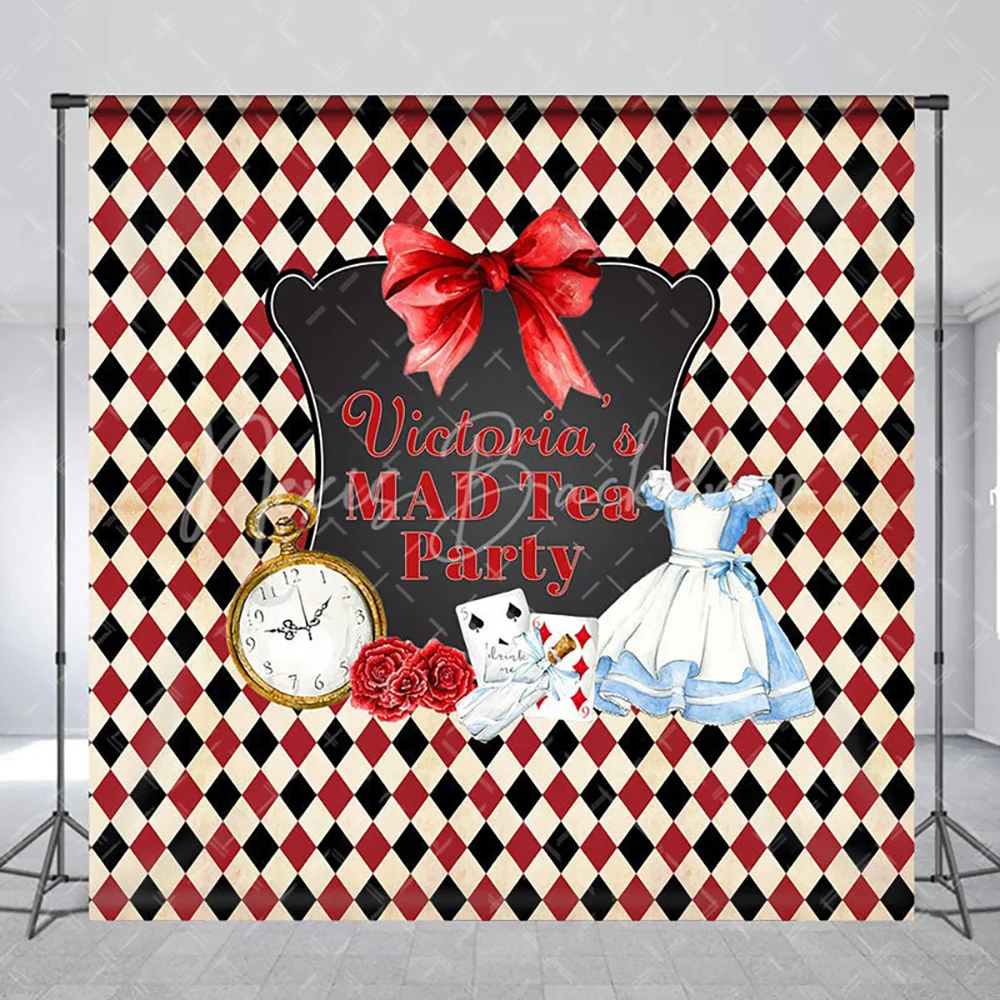 

Персонализированный фон для фотосессии «Черно-красное алмазное чайное пикадилли», реквизит для фотостудии в стиле Страны чудес