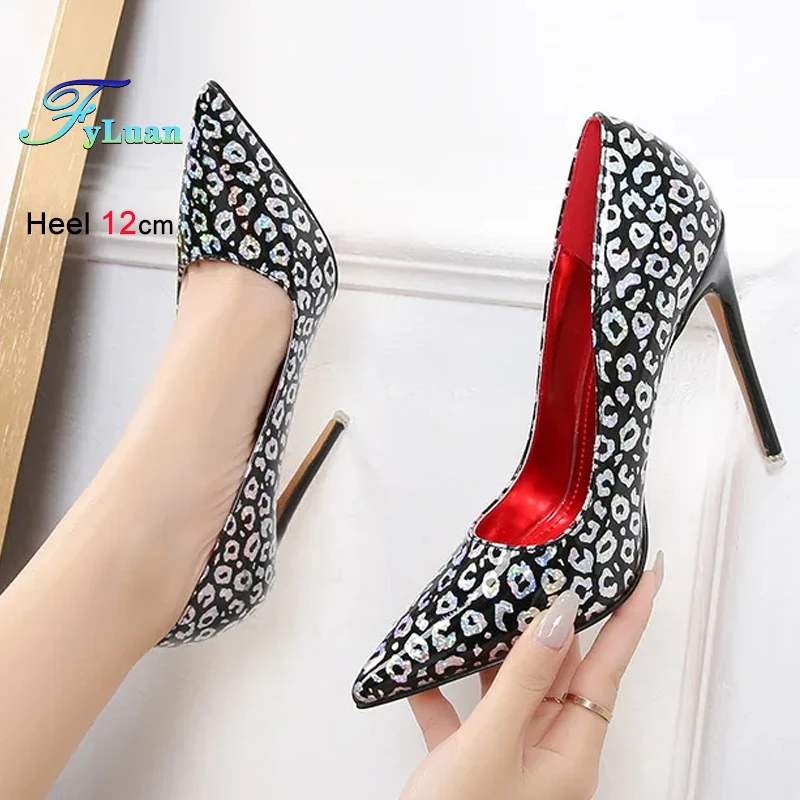 ブランド超薄型プリント女性パンプスセクシーなポインテッドトゥ女性ハイヒールナイトクラブレディースシューズ春秋期間女性スティレット