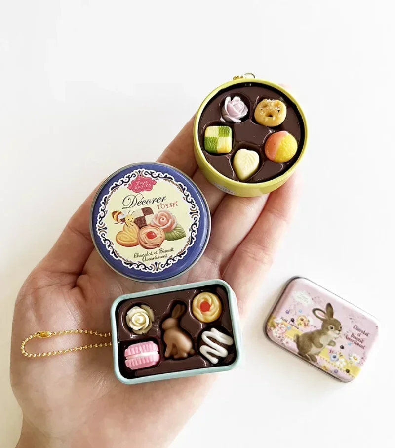 ألعاب الأرواح غاشابون Kawaii لطيف غاشا صندوق حديد الشوكولاته كوكي القط الأرنب أنيمي الشكل مصغرة المفاتيح كبسولة #2