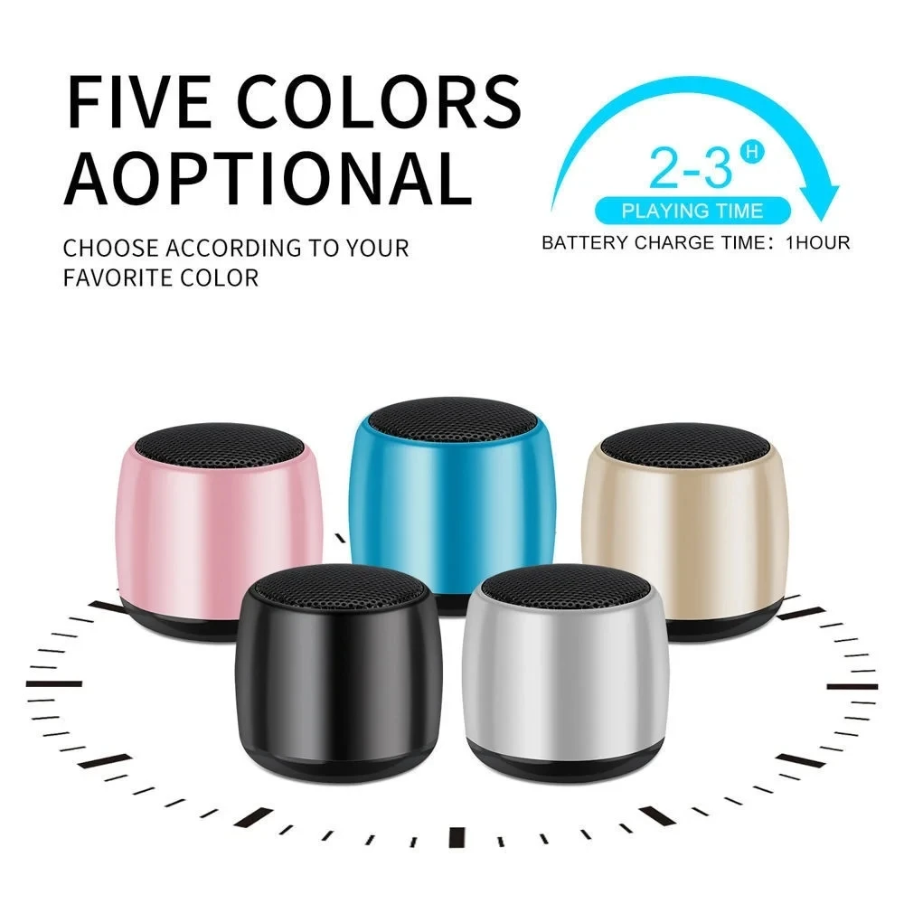 Altavoz Bluetooth M1 Mini TWS, Cuerpo Metálico, Subwoofer Inalámbrico Portátil, Conexión Dual, Sonido Estéreo HiFi, Bajos Profundos, Mini Altavoz para Exteriores