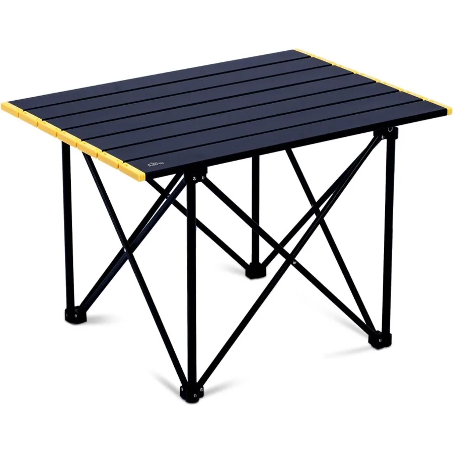 

Сверхлегкий компактный складной столик для кемпинга с сумкой для переноски для приключений на открытом воздухе, усиленная черная рама для долговечности и стабилизации