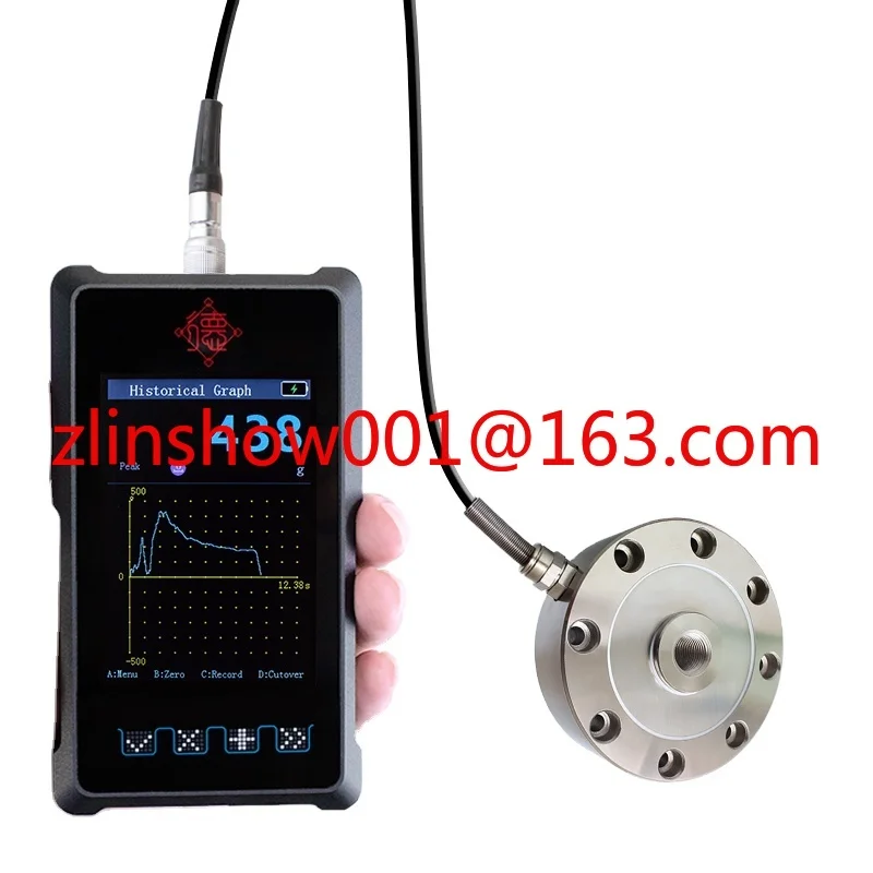 Portable Force Gauge Digital Hand Dynamometer Measuring Instrument Measuring Pull Push Load Cell Indicator Handheld Rechargeable