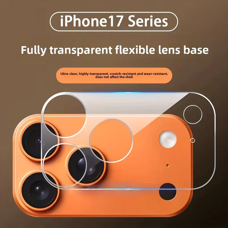 1-5 Peças Película Protetora de Lente de Câmera de Cobertura Total em Vidro 3D de Alta Transparência para iPhone 17 Pro Max 17 Pro Anti-riscos