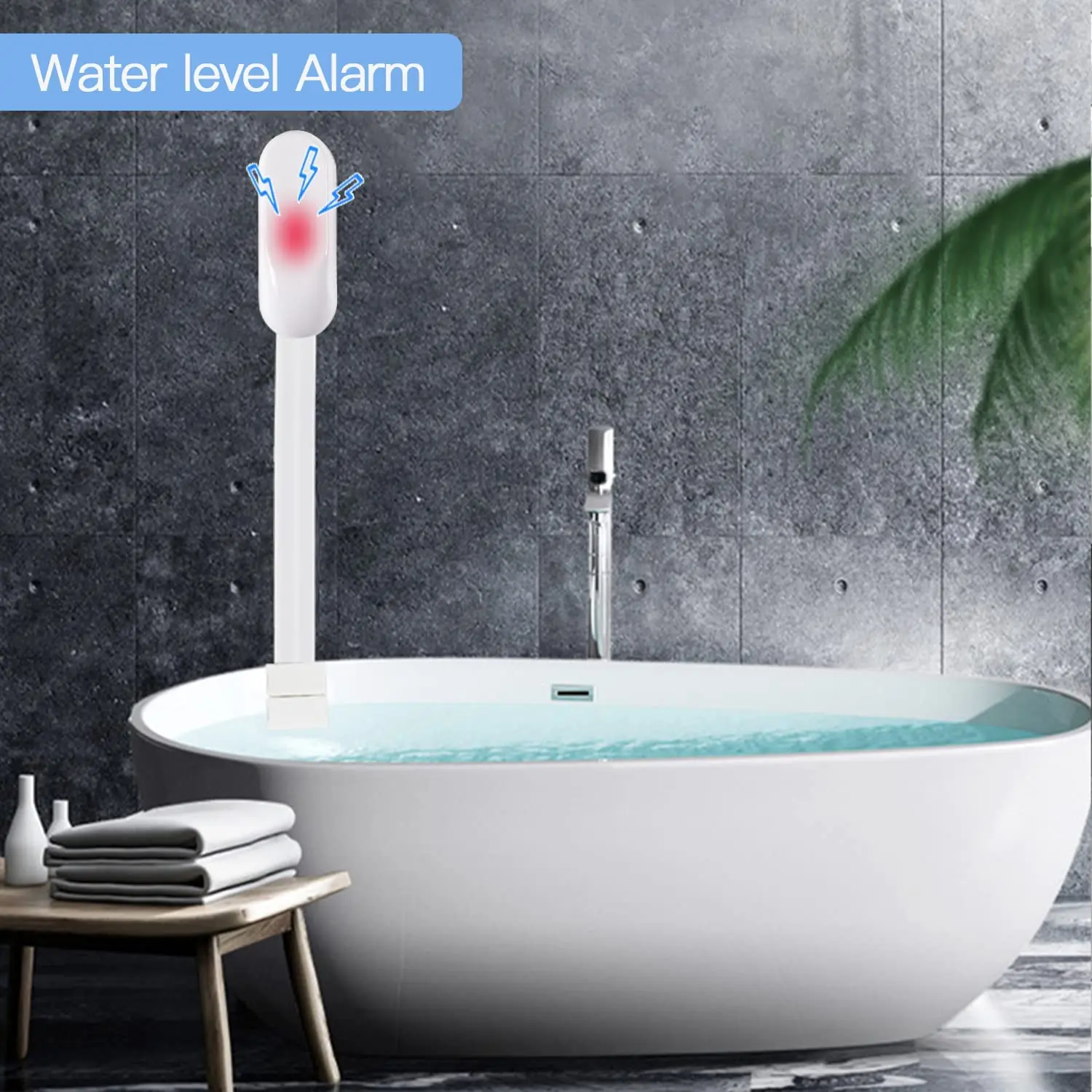 FRANKEVER Smart Water Leak Sensor Alarm ,WiFi Water Leak Detector Audio Alarm and App Alerts for Water Leakage -Water Level