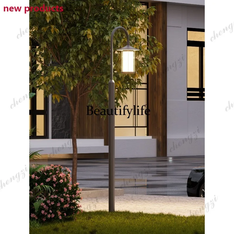 D1089 Simple personalized courtyard outdoor waterproof solar pole light outdoor community garden villa road street light