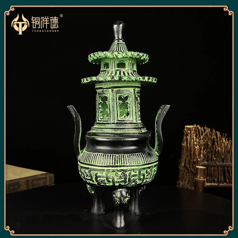 

Ancient bronze incense burner tower incense burner plate incense burner blast furnace living room home accessories