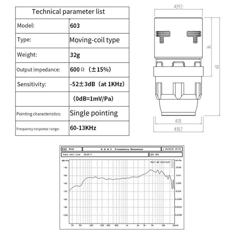 Capsule centrale de microphone dynamique, remplacement professionnel, 2 pièces