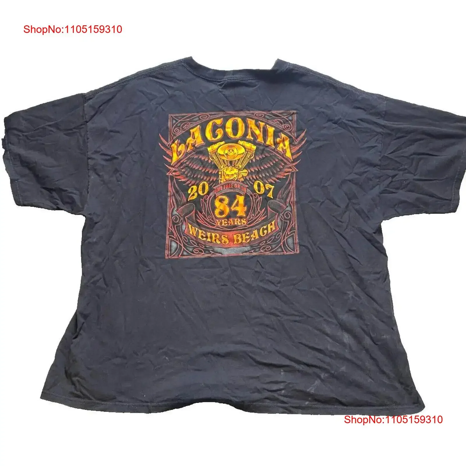 

Пляжная футболка Laconia Weirs для взрослых, 4XL, 84-летняя, мотоциклетная, свободная или Die, мужская, винтажная, стильная, унисекс, дышащая, стильная