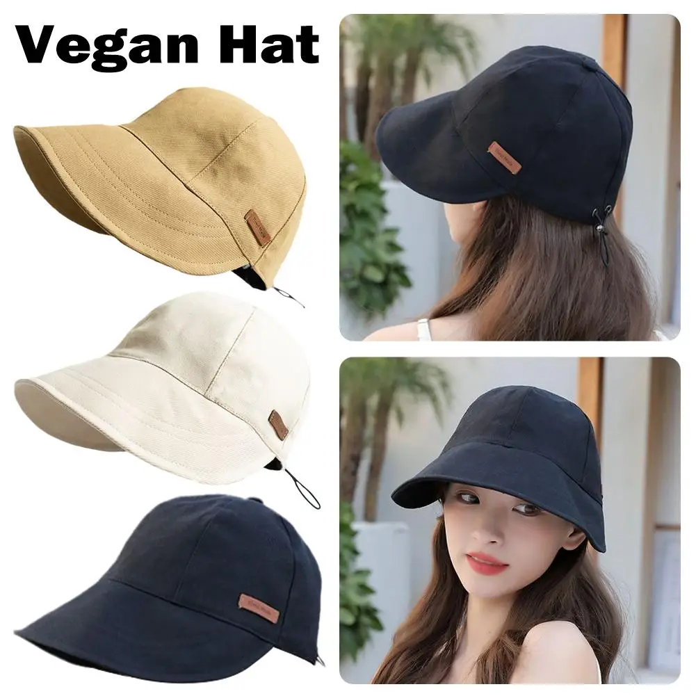 Sombrero de Sol de ala ancha para verano, sombrero de cubo plegable para playa al aire libre, visera de protección UV, gorros de cola de caballo, artefacto sin maquillaje